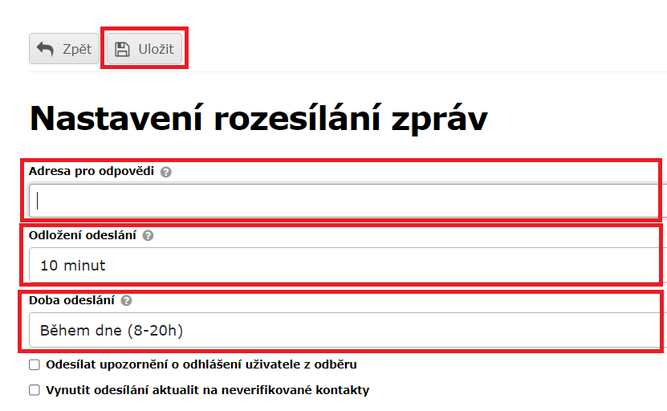 Rozesílání zpráv - obr. 2