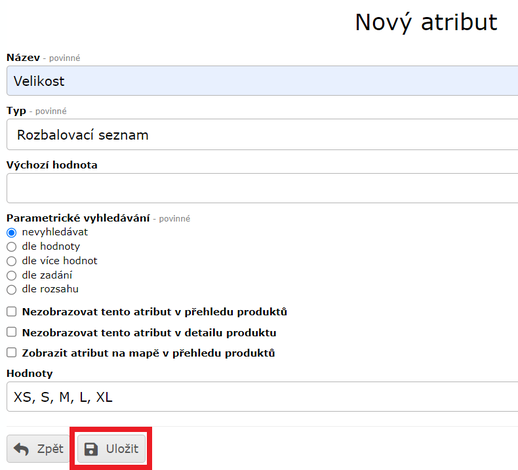 Správa atributů obr. 7