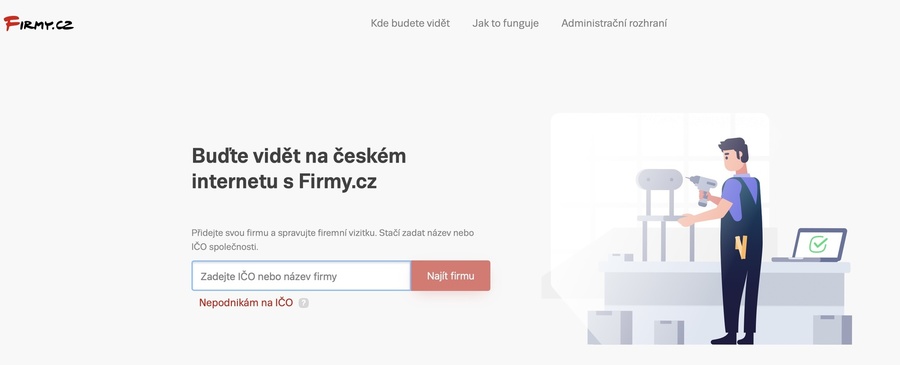 Vyhledejte vaší firmu pomocí IČO nebo názvu společnosti